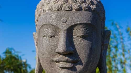 Gesicht des Buddha im nature SPA