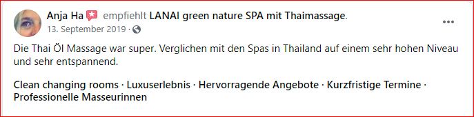 Kundenbewertungen Lanai Spa Anja Facebook